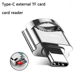 Type C Micro SD Card Reader, BorlterClamp USB C TF Card Reader Adapter with Keychain