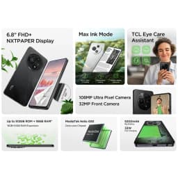 Dedicated NXTPAPER quick key for one‑switch e‑reader mode TCL 60 NXTPAPER 4G Anti‑glare screen