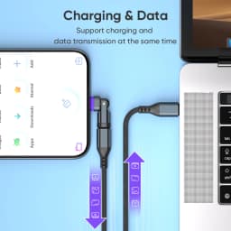 16Pin 240W Magnetic USB C to Type C OTG Adapter Fast Charge Cable Converter for iPhone 16 15 MacBook Pro Xiaomi Samsung
