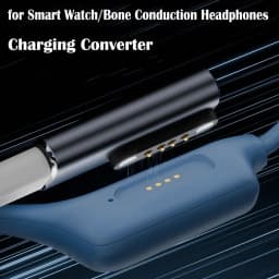 Bone Conduction Headphone Charging Adapter 90 Degree Aluminium Alloy Type-C to 7.62 2/4 Pin Converter Indicator Light Stable
