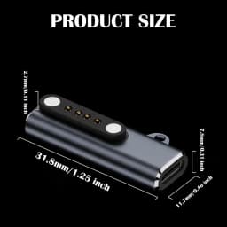 Bone Conduction Headphone Charging Adapter 90 Degree Aluminium Alloy Type-C to 7.62 2/4 Pin Converter Indicator Light Stable