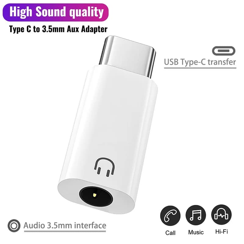 USB C to 3.5mm Earphone Adapter Audio Converter Jack for iPhone 15 Samsung Type-C Headphone Connector 3.5mm Jack USB C