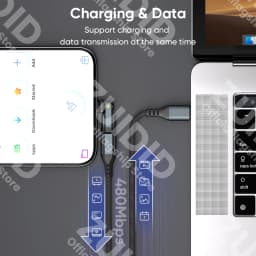 180 Rotate USB C to Type C OTG Data Adapter 240W 5A USB C Fast Charging Converter for iPhone 15 16 MacBook Pro Samsung Xiaomi
