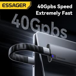 Essager USB 4.0 Type-C Cable 40Gbps Data Transfer&8K@60Hz Video 240W PD Fast Charging For MacBook iPhone Laptop Mobile Hard Disk