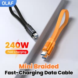 20CM Short Data Cable PD240W Type C To Type C Cable Fast Charging For iPhone 15 16 17 Samsung Huawei Xiaomi USB C To USB C Cable