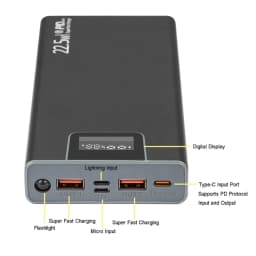 DIY 8 Slots 18650 Battery Power Bank Case Metal Battery Power Shell PD QC Charge Power Bank Shell (Battery Not Included)