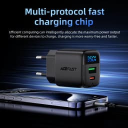 ACEFAST GaN 35W Fast Charging USB C Phone Charger For Samsung S25 S24 PD QC Quick Charge Wall Adapter With LED Digital Display