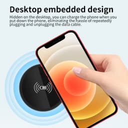 Quick Wireless Desktop Embedded Charger For iPhone 16 15 14 13 12 Samsung S24 S23 Huawei Xiaomi Phone Fast Inductive Charging