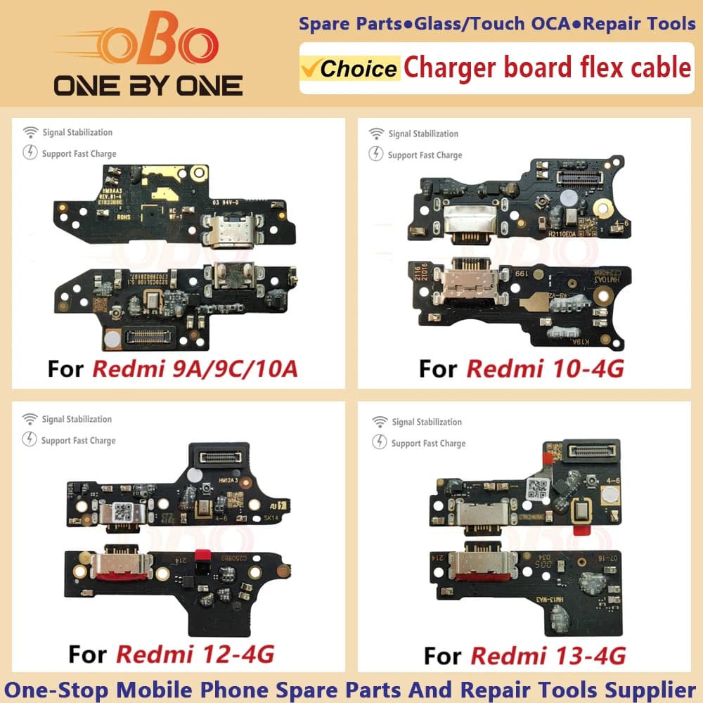 USB Charging Dock Board For Redmi 8 8A 9A 9T 10 10C 12 12C 13C 14C 4G 5G Charger Port Connector Flex Cable Repair Parts (1PC)