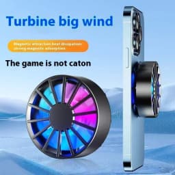 Phone Radiator Portable Magnetic Phone Cooler Low Noise Light Weight Fan with RGB Light Fast Cooling for Phone Tablet PUGB Game