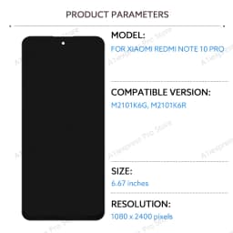 Pantalla For Xiaomi Redmi Note 10Pro M2101K6GM2101K6R Screen Replacement Touch Digitizer Display Assembly LCD AMOLED Screen Part