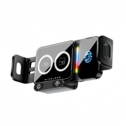 15W Wireless Charger Universal Car Phone Holder 360° Rotation Mount for Samsung Galaxy Fold 7 6 5 4 Z Flip S25 S24 iPhone 17 16