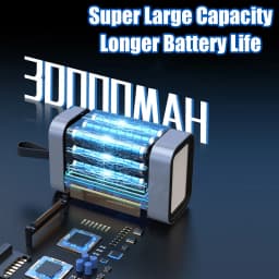 DIY 21700 Battery Power Bank Kit 30000mAh Camping LED Light, PD/QC 22.5W Fast Charging USB-C/Micro Input Aluminum Case