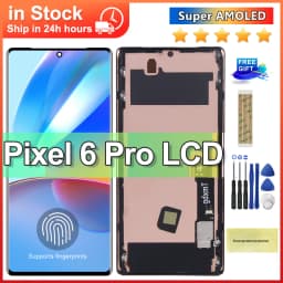 OLED Screen For Google Pixel 6 Pro GLUOG, G8VOU Lcd Display Digital Touch Screen with Frame for Google Pixel6 Pro Screen