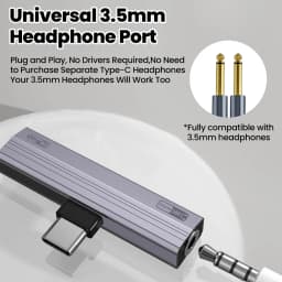 USB Type C To 3.5 Jack Earphone Adapter USB-C 3 5mm Audio Converter For IPhone 15 16 17 2 IN 1 10W/100W Charging Audio Adapter