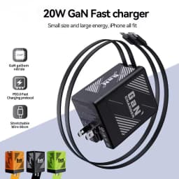 GaN 120W Fast Charger With Retractable Type-C Cable Portable PD Adapter For iPhone 17 16 iPad Pro Samsung Laptop