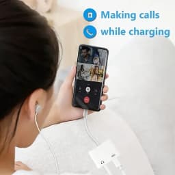 2in1 Audio Adapter USB C to USB C+3.5mm Converter One Port Becomes Two Ports, Suitable for Samsung and iPhone