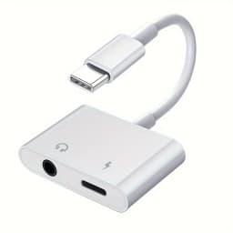 2in1 Audio Adapter USB C to USB C+3.5mm Converter One Port Becomes Two Ports, Suitable for Samsung and iPhone