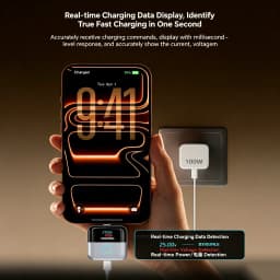 KEBIDUMEI 140W Smart Auto Power-off Phone Charge Separator Digital Display Type-C Fast Charging Data Cable Overcharge Protection