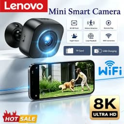 Lenovo Security Mini Camera 8K HD Full Surveillance WiFi Two-way Audio Infrared Night Vision Motion Detection Home Pet Monitor