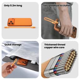 Magnetic 20CM Short USB C Cable Mini Braided 240W Fast Charging Data Cable for iphone 15 16 17 Samsung Type C To Type C Cable