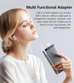 Usbc to 3.5mm Jack Audio Adapter,The Headphone Adapter to USB C Compatible with iPhone 17/16/15 Series,Samsung Galaxy S25,S24