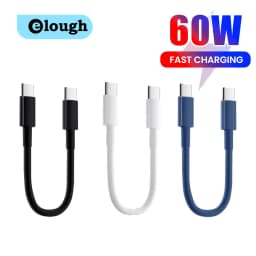 0.28M Short USB Type C Cable PD60W Fast Charging Power Bank Data Cord For iphone 15 Samsung Xiaomi Huawei Phone USB C Cable