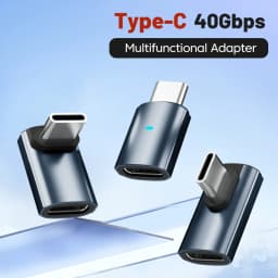 240W USB C to C Adapter 40Gbps 8K 60Hz 90 Degree Converter Type C Adapter for MacBook iPhone 15 16 17 Pro Tablet High Transfer