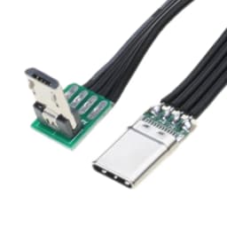 Flat Flexible Straight Up Down & Left & Right Angled 90 Degree MicroUSB to USBC Data Cable QXNF