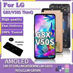 LM-V510N LMG850EMW Premium LCD For LG G8X ThinQ LCD Display Touch Screen Digitizer For LG V50S ThinQ 5G LCD With Frame