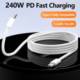 USB C to USB C Wire,240W Braided Charger Cord,Fast Charging Cable for iPhone 17/16/15,Samsung Galaxy S25/S24