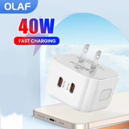Olaf 40W USB C Charger Fast Charging Dual PD Type C Charger QC 3.0 Quick Charger Adapter For iPhone 16 15 Xiaomi Sumsung Huawei