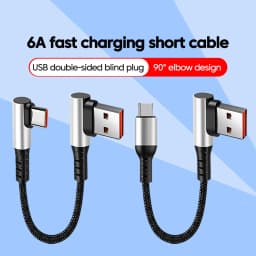 0.25/0.5M Cable 90 Degree Elbow USB A Type C to Type C Fast Charging Cable Power Bank Data Cord For iPhone 15 cavo usb type c
