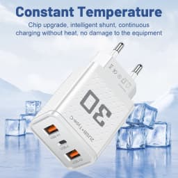 USB Type C Charger 30W Fast Charging EU/US Plug Wall Charger For iPhone Samsung Xiaomi Huawei 3 Ports USB Phone Charger Adapter