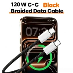5PCS USB C to USB C 120W Fast Charging Cable, Durable Braided Wire, For iPhone 17 16 15 Samsung Huawei Xiaomi Etc