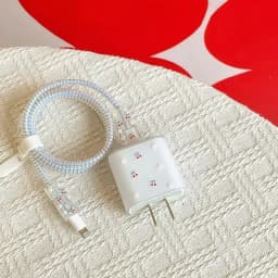 Cherry Frosted Cable Charger Protector Cover For IPhone IPad 18W 20W Original Charger New Data Line Spiral Winder Protective