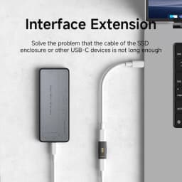 Hagibis USB C Female to USB C Female Adapter 80Gbps 240W USB4 Dual Female Extension Cable Converter for Thunderbolt 5/4 Laptop