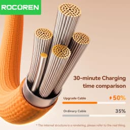 Rocoren 240W USB Cable PD USB C to Type C Cable for Huawei Xiaomi Samsung USB C Fast Charging Chager Cable Cord Type-C Cable