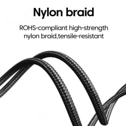 Digital Display USB C to USB C Cable 5A Type C to Type C Nylon Braided Data Cord PD Fast Charging for iPhone15 16 Samsung Xiaomi