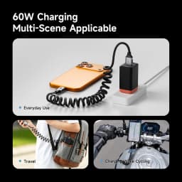 Hagibis Coiled USB 3.2 Gen2 to USB C Cable USB A to Type C Data Cord 10Gbps for Carplay Motorcycle iPhone 17/16/15 Pro Max Car