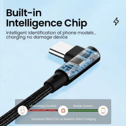 90° Elbow Type C USB 120W Fast Charging Cable For iPhone 15 16 17 Pro Xiaomi Redmi Huawei Honor Nylon Braided Quick Charge Cable