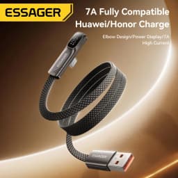 Essager 7A USB Type C Cable with Elbow Digital Display Fast Charge for Huawei P90 Mate60 Samsung Honor Oneplus 15 Realme