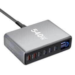 New 540W GaN Charger with Display Desktop 140W USB-C 6-Port Fast Charging Station Suitable for Phones Tablets Electronic Devices