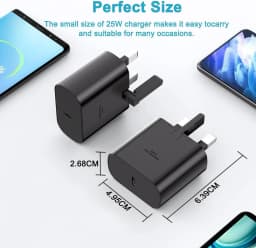 British Standard Charger For Samsung Fast Charge Plug USB C UK Type C Charging Plug USBC For Galaxy S25/S24/S23/S22/S21/S20