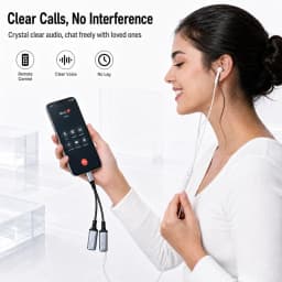 2 in 1 USB C Headphone And Charger Adapter Type C Dual Port Aux Audio Cable Fast Charging For iPhone 17 Samsung Phone Splitter