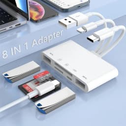 8-in-1 Universal Card Reader SD/TF Slots USB3.0/Type-C/LigtingOTGCamera Adapter For Android/iPhone/iPad External Installation