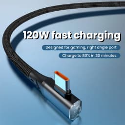 90 Degree Elbow USB C Cable PD 120W Fast Charging Type C To Type C Cable For iPhone 15 Samsung Xiaomi Huawei Charger Data Cord