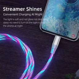 Flow Luminous USB Type C Cable 3A Fast Charging Data Cord for Samsung Xiaomi OPPO Huawei IPhone Charger Micro USB Wire LED Cable