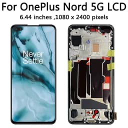 Super AMOLED For OnePlus One Plus Nord LCD Display Touch Screen Digitizer Panel For 1+Nord 5G AC2003 AC2001 LCD Frame