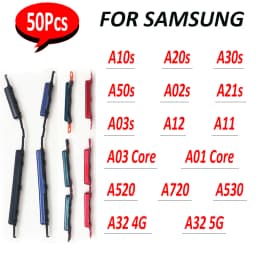 50Pcs,Power Volume Side Button Key For Samsung A50s A720 A520 A02S A530 A12 A32 4G A32 5G A21S A11 A03S A02 A03 Core A01 Core